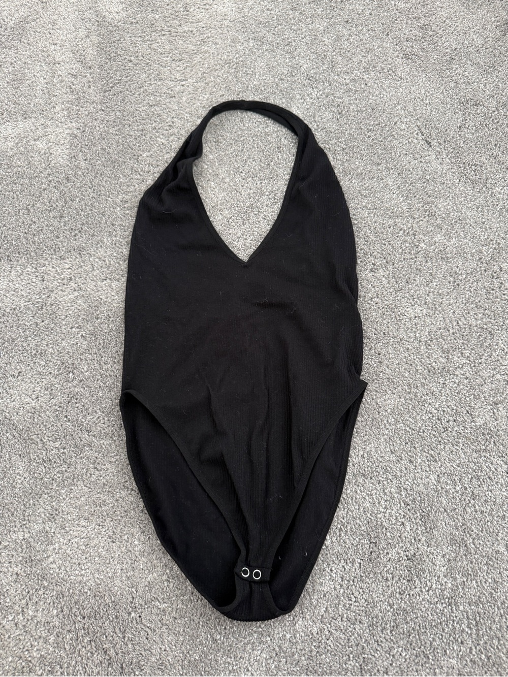 Forever 21 Black Ribbed Halter Bodysuit Size Small